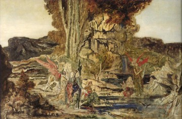 die Pierides Symbolismus biblischen mythologischen Gustave Moreau Ölgemälde